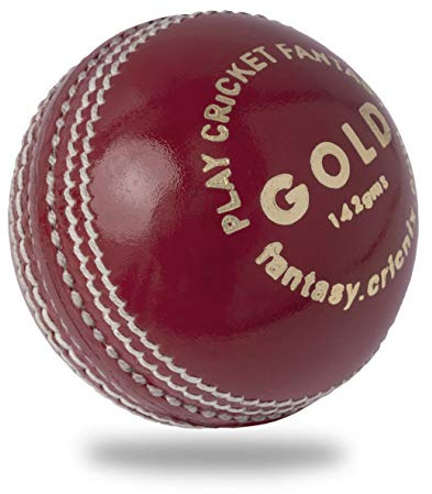 Junior Cricket Ball for Cricket Bat | 142g Leather Ball Designed for Net Practice | Red Ball, Pink or White for Sport Outdoor | Multiple Set Options for Junior Cricket Game (Red, 1-Pack)