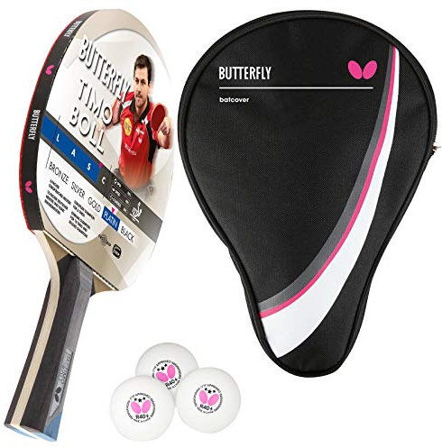 Butterfly® Timo Boll Platin Tischtennisschläger | Tischtennis Racket Bat TT Profi Wettkampfschläger für fortgeschrittene Spieler | ITTF zertifizierter Pan Asia Belag | anatomische Griffform