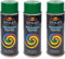 VE-INDUSTRIES Lackspray nach RAL 3er Sparpack Spraydose 400ml Buntlack für Holz, Metall (6029 Minzgrün)