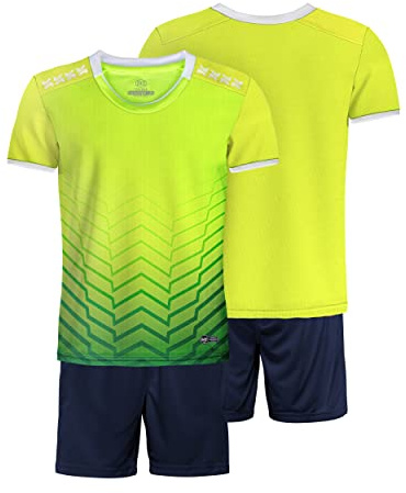 besbomig Fotbollsträningströjor för Barn, Andningsbara Sportuniformtröjor - Kortärmade T-shirts och Shorts Teamswear Set
