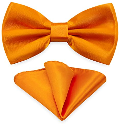 AUSUAYA Set di fazzoletti da taschino da uomo, unisex, design papillon e fazzoletto per matrimonio o business, formale Tuxedo M-B-T6