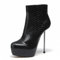 GIARO BESO High Heels Stiefeletten, Halbstiefel mit Reißverschluss und 14cm Stiletto Absatz, Plateaustiefeletten für Damen, Winterstiefel, Schlupfstiefeletten in Größe 39, Schwarz Schlangenmuster
