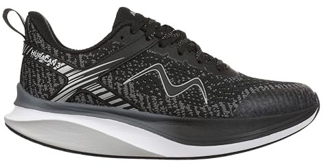MBT Huracan 3 LACE UP Herren Sportschuhe. Anatomische und Bequeme Laufschuhe. Physiologisches Schuhwerk für Komfort und Stabilität mit gebogener Sohle. Lauf-Sneakers. Farbe Schwarz