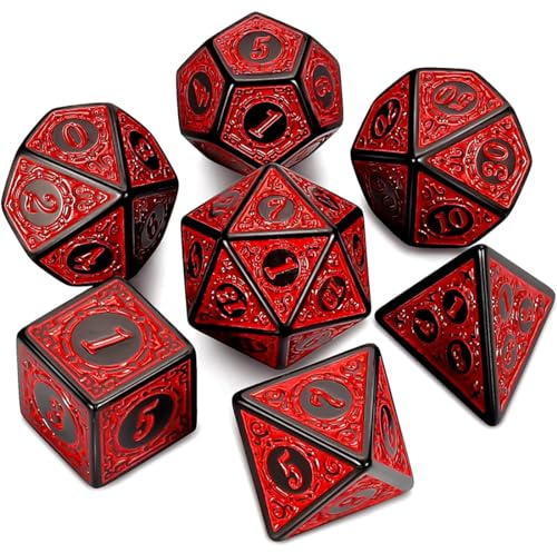 KSJEHW Lot de 7 dés DND pour Donjon et Dragons, dés polyédriques nébuleuses Violettes RPG Jeux de rôle D&D D20 D12 D10 D8 D6 D4