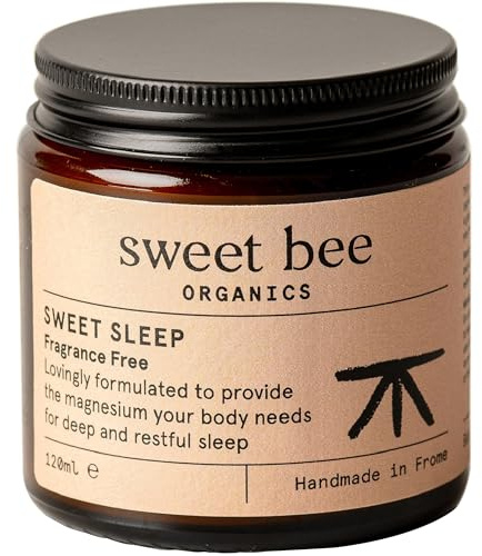 Sweet Bee Magnesium Butter - Soothing Magnesium for Sleep & Relaxation with Shea Butter - Moisturizing Magnesium Balm for Muscle Recovery - Nourishing Magnesium Cream for Sleep - Fragrance Free 120ml
