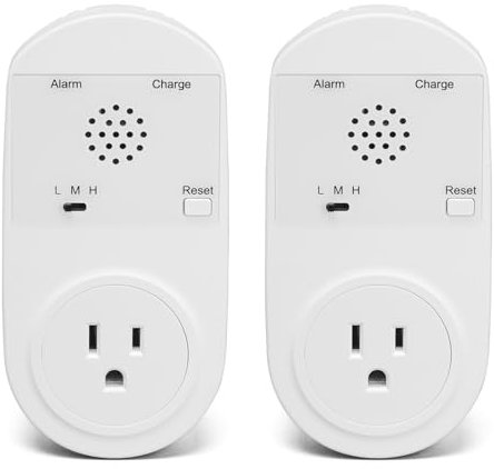 Briidea Power Outage Alarm with LED Indicator Lights and 80-120dB Adjustable Alarm, Perfect for Monitoring Refrigerators, Freezers, and Sewage, 2 Pack