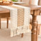 Aisybaklyn Tischläufer Braun Boho Deko Makramee Winter Table Runner Bauernhaus Tisch Läufer Landhausstil mit HäkelHäkelspitze Quasten Tischlaufer für Urlaub Party Hochzeit Küche Tischdeko,