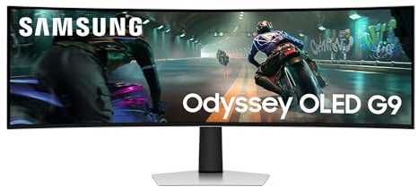 SAMSUNG Odyssey G9 G91SD, OLED, DQHD Super Ultra Wide Gaming Monitor, Bildwiederholrate 144 Hz & Reaktionszeit 0,03 ms (GTG)