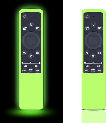 Funda de silicona para mando a distancia Samsung de TV que brilla en la oscuridad, para mando a distancia Samsung Smart TV BN59 Series BN59-01312A BN59-01241A (verde brillante) -【 Pack de 2】