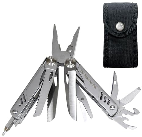 The Roaming Oak 16-in-1 Folding Multi Tool Pliers, Camping Multitools with Opener Cutters Screwdriver and Scissors etc, Gadget and Gift for Men