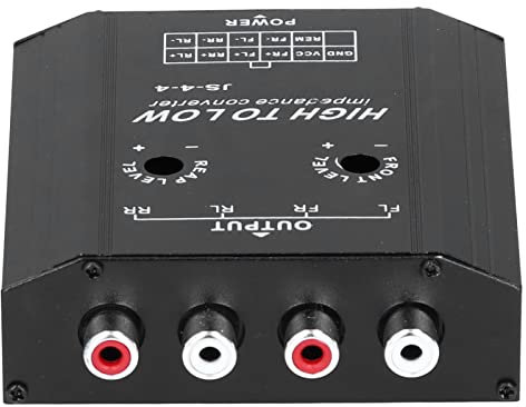 Saluaqui Convertitore di Impedenza Audio a 4 a 4 per Altoparlanti Stereo per Auto Alta a Bassa con Dissipazione del Calore Avanzata e Tecnologia Anti-interferenza