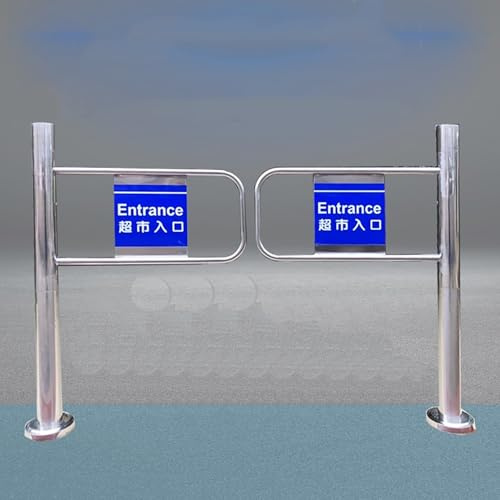 Cancello Girevole Ingresso, Porta Di Sicurezza A Chiusura Automatica, Dispositivo Di Ingresso/Uscita Unidirezionale, Per Magazzini, Biblioteche E Centri Commerciali(1.5x1m/4.92x3.28ft)