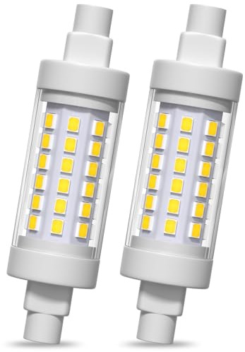 Luxvista Bombilla LED R7S 78mm 10W Regulable, Blanco Frío 6000K Equivalente a Bombilla Halógenos R7s J78 Lineal Proyector para Seguridad, Lámpara de Pie, Iluminación Paisajística (2 Unidad)