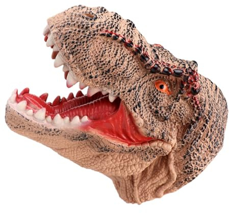 Dino Hand Puppet Toy - Character Puppet Figur, Naturtrogen Dinosauriehuvud, Böjbar Leksak | Dino Hand Engagerande Storytelling Dinosaurie Dockleksak För Fantasifulla Lekaktiviteter