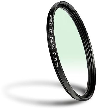 Walimex pro UV-Filter Slim MC 95mm - Schutz vor UV-Strahlen und Verschmutzung, Hochwertige Mehrschichtvergütung, mit äußerst dünner, gering auftragender Metallfassung, Inkl. Schutzhülle