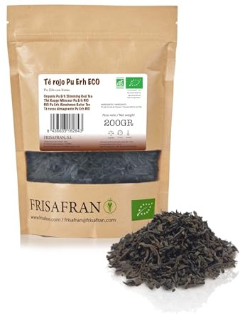 FRISAFRAN | Eko Pu Erh rött te bulk 200g | Bantning | Diuretikum | Matsmältningskanalen | Detox | Fettförbrännare | Dränerande te | bantning | rött pu erh te | naturligt | infusion utan tillsatser
