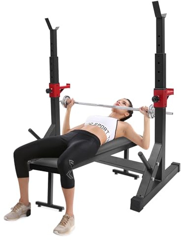 Soporte ajustable para mancuernas para levantamiento de pesas, press de banca, sentadillas, soporte multifunción para gimnasio en casa, levantamiento de pesas, press de banca, hasta 249,5 kg, rack de