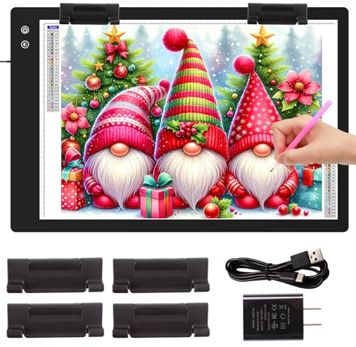 TOHETO Rechargeable A1 Light Box (35.4''x23.6''), 3-Color Light LED Light Pad for Tracing, Large Diamond Painting Light Board, 6 Levels/Stepless Dimming Light Table for Drawing, Sketching, Animation