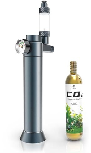 FZONE Desktop Aquarium CO2 System, CO2 Regulator with 45g Disposable CO2 Cartridge, Compatible with 5/8 and 3/8 Threaded Interfaces, Perfect for Nano Aquariums