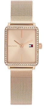 Tommy Hilfiger Montre À Mouvement Quartz Deux Aiguilles pour Femme avec Bracelet Milanais en Acier Inoxydable de Couleur Or Rose Clair - 1782792