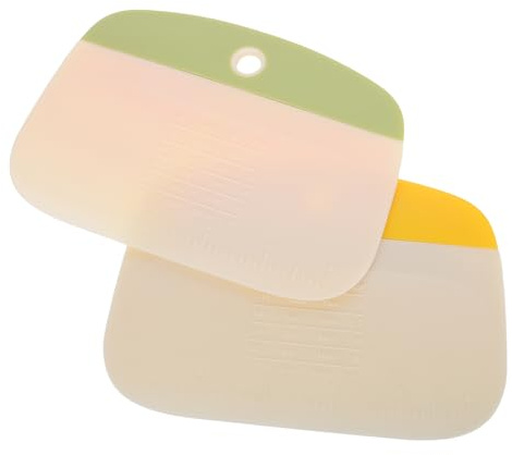 Hemobllo 2 Piezas Rasqueta de Plástico Masa y Repostería Herramienta de Cocina Cortar Pan Pasteles y Preparar Pasta Antideslizante Uso Profesional
