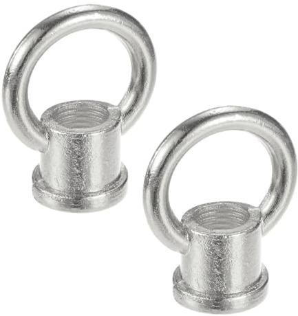 M METERXITY 2-Pack M10 Eye Nut, 15kg Max Load 29x35mm Metric Ring Shape Female Loop Lifting Eye Nut for Hanging Lamp Chandelier [Silver Tone]