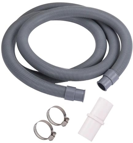 flexibel tvättmaskinens avloppsslang, Tvättmaskinsavlopp, tvättmaskinslang 100 cm tvättmaskin diskmaskinsavlopp avloppsslang förlängningsrör rörkoppling klämmor kit U-formad avloppsrörshållare