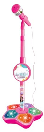 Générique Machine de karaoké pour avec Support, Microphone pour, lumières de scène Clignotantes, lumières de scène LED Portables, Haut-Parleur, Jouet pour Noëls, Enregistrement de Podcast