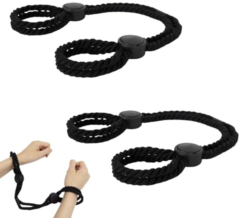 2 Pcs Rope Handcuffs Bracelets Sexy Hand Cuffs,Adjustable Handcuffs Adult Woman,Sexy Bondage Sets,Cotton Handcuffs Anklets Sex Toys for Couples, Rope Body Chains,Restraints Bedroom Fun