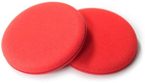Wodsty Almohadilla aplicadora de espuma de 10 cm para pulido de coche, esponja de cera roja para kits de limpieza de cera de lavado de automóviles, paquete de 2
