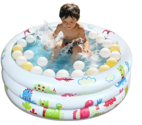 Piscinas para Bebe, Piscina Hinchable Infantil, Piscina Hinchable pequeña de 90cm, Piscina Redonda Hnchable 3 Anillos, para Actividades de Verano al Aire Libre, Jardines y Playas