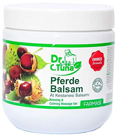 FARMASi Dr. C. Tuna Pferde Balsam Massage Gel, Horse Chestnut & Herbal Cooling Massage Gel for Full Body Relaxation, Menthol Refreshing Sensation, Non-Greasy Large Size, 16.9 fl oz