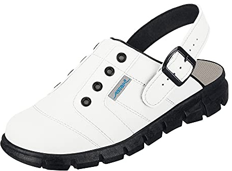 Abeba Clog 7369 - Dynamic Mikrofaser, weiß/schwarz zertifiziert