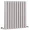 Milano Aruba - Light Grey Horizontal Double Oval Panel Radiator - 635mm x 595mm