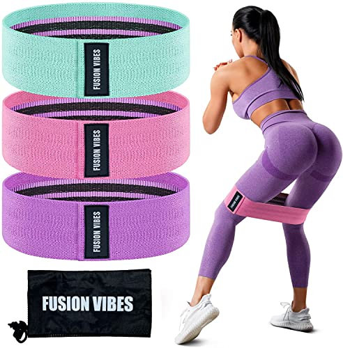 Resistance Bands, Fabric Resistance Bands, Resistance Booty Bands, Workout Bands for legs and Glutes, 3 Resistance Level Bands, Exercise Bands, Workout Bands for Women and Men, Non-slip Band (A)