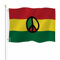 Yekiua Peace Symbol Flagge 3x5 Outdoor Retro Vintage Rasta Flagge doppelseitige Flaggen für jedes Wetter langlebig mit 2 Messingösen