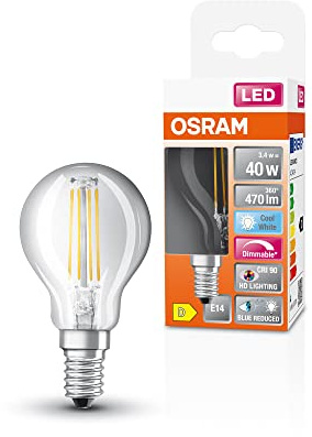 Osram Lamps 4058075603172 Led Lampen, Klassische Miniballform, Dimmbar, Kaltweiß, 40W-Ersatz