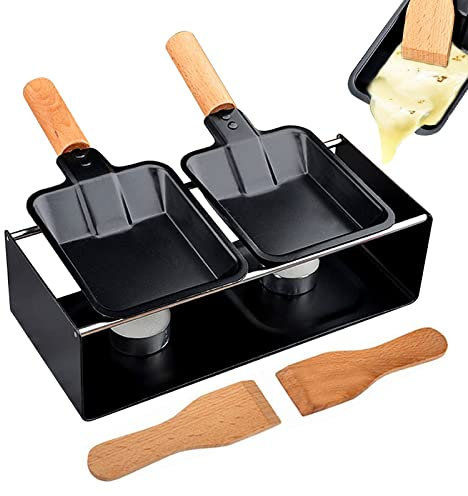 Holzsammlung Plateau De Cuisson Pour Cuisinière à Rôtir Roulette à Raclette Au Fromage Portable à La Maison Outil De Grillade,avec 2 Pièces Pelle en Bois Antiadhésif Rotaster Plateau