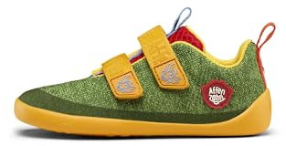 Affenzahn Barfußschuh Knit Happy mit Klettverschluss, Vegan, rutschfest, Flexibel, Reflektierend, besonders leicht in Größe 21-32 Paradiesvogel - Bunt