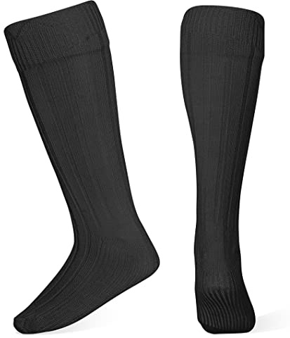Hamilton Kilts Chaussettes longues écossaises traditionnelles pour homme, Noir , L