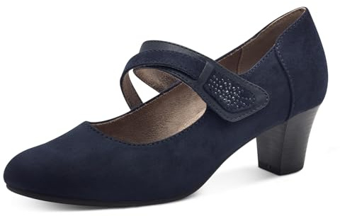 Jana Femme Escarpins Mary Jane avec lanières Vegan, Bleu (Navy), 36 EU