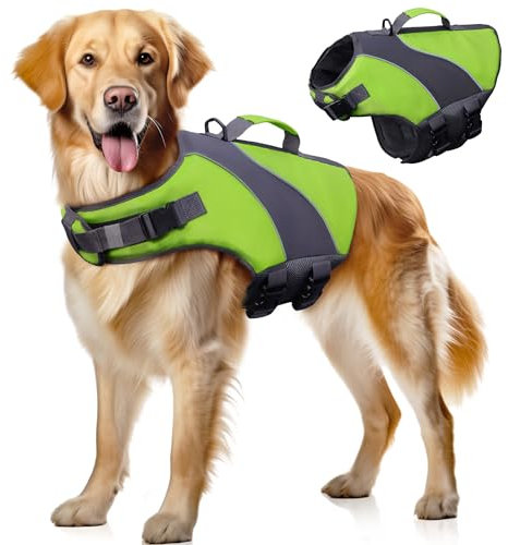 Dog Life Jacket, Green, L
