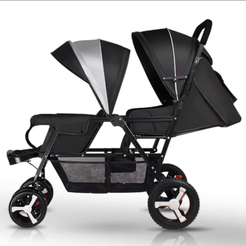 Standardkinderwagen Zwillings-Kinderwagen, Reise-Kinderwagen, Doppel-Kinderwagen, abnehmbarer Kinderwagen, kompakt, faltbar, 0–36 Monate Kinderwagen, Trolley
