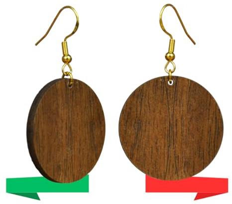 Meanswood Damen Ohrringe Hängend aus Walnussholz – Hypoallergene Damenohrringe Damenohrringe aus 925er Silber – Italienisches Design und Herstellung