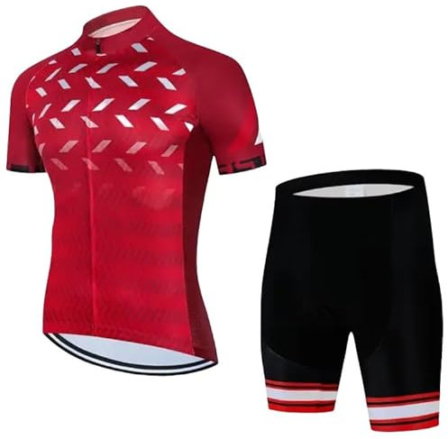 ARBOEE Triathlonanzug für Herren, MTB, Fahrrad, Kleidung, Radlerhose, 9D, Gel-Pad, Fahrradkleidung, atmungsaktiv, schnell trocknend (rot, 3,3 TG), Rot - 3, 3XL