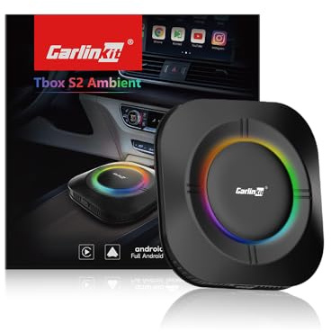 CarlinKit Adattatore AIBox Android 13.0 – Wireless CarPlay e Auto 4 GB+64 GB, supporto 4G Full Internet/GPS/scheda SIM, per auto con CarPlay cablato