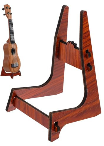TOYANDONA Ukulelenständer Tragbares Gitarrenregal Tenor-ukulele Tragbare Ukulele-halterung Notenständer Für Gitarre Daumen Klavierständer Ständer Für Fingerklaviere Gitarrenkoffer Holz Brown