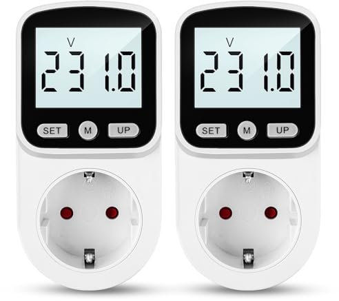 Power Meter Plug 8 Modes Energy Monitor Plug, UK Socket Power Monitors Power Backlight Consumption Meter Large LCD Display Overload KWH Amp Volt Watt Outlet