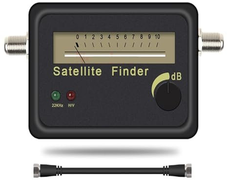 Satellitmottagare Digital Satellitfinder Signalmätare Signalpekare Satellit-TV-mottagare Sat Finder för fjärrmottagningssystemantenner(Added Black cable)