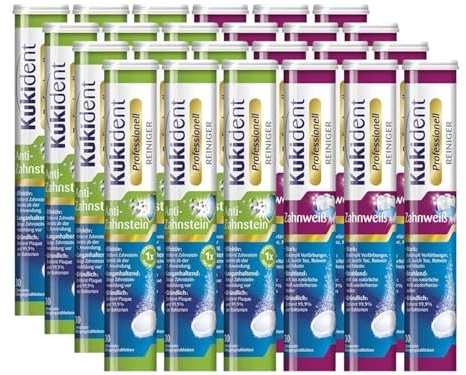 Kukident Anti-Zahnstein 12x30 & Zahnweiß 12x30 Tabs – XL-Komplettpack zur Prothesenreinigung – kraftvoll gegen Zahnstein & Verfärbungen – für hygienisch saubere Dritte Zähne